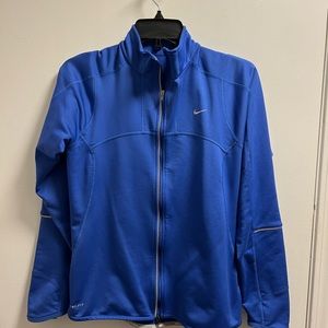 Nike Jacket Womens Small Blue Full Zip  Long Sleeve Running Reflective.